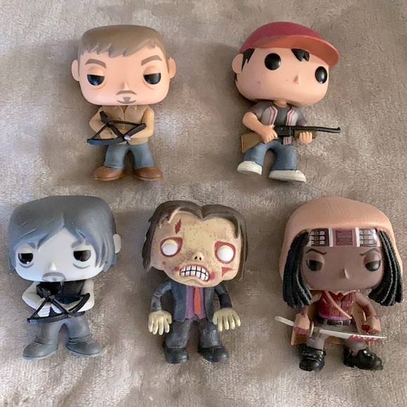 Five Walking Dead Funko Pop Vinyl Figured